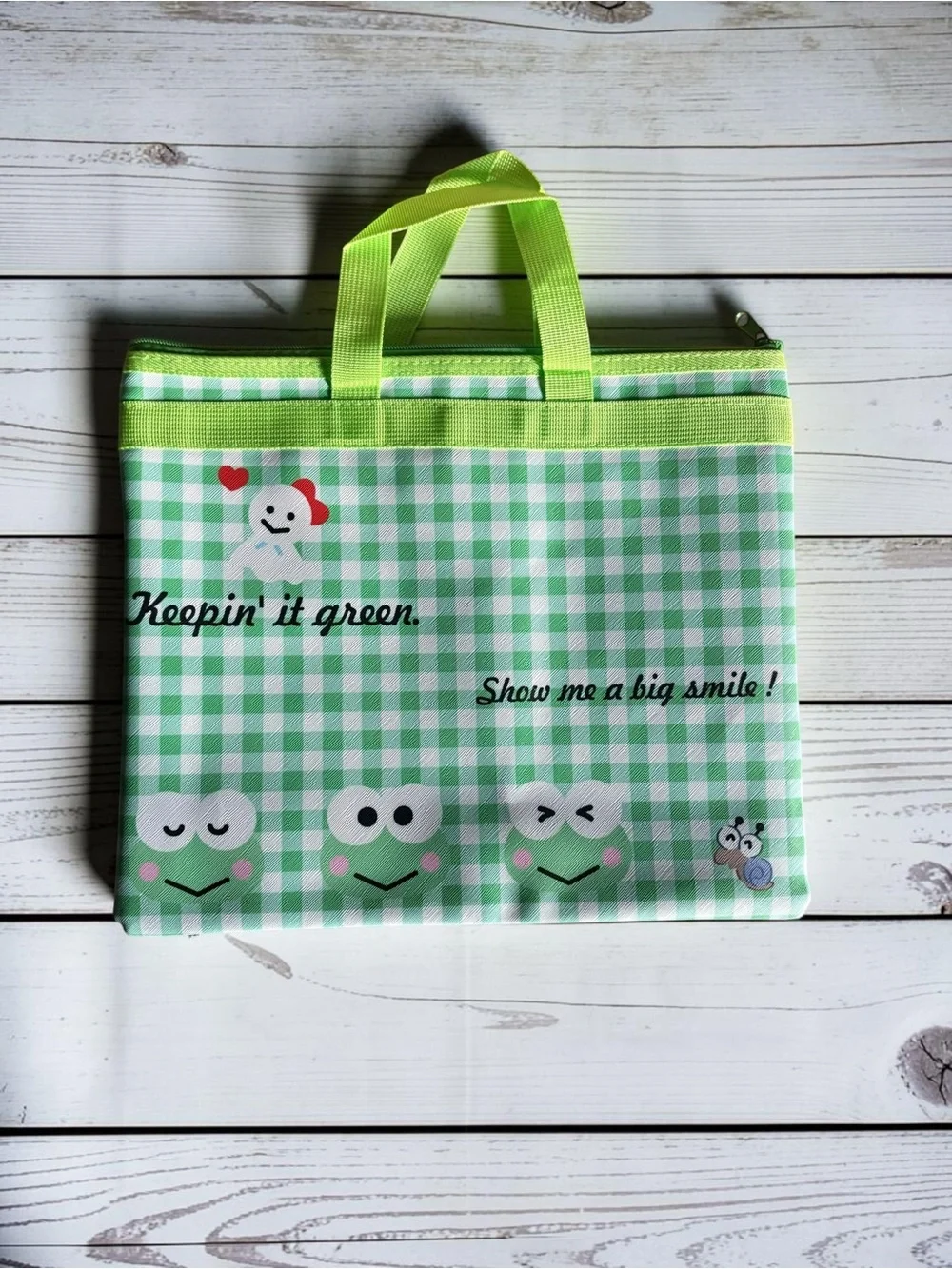 Green Keroppi Laptop Bag